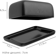 Steinzeit Design botervloot - botervloot keramiek voor alle gangbare boter (250 gr) - boterbel en botervat met uniek design - boterschaal en boterbox vaatwasmachinebestendig