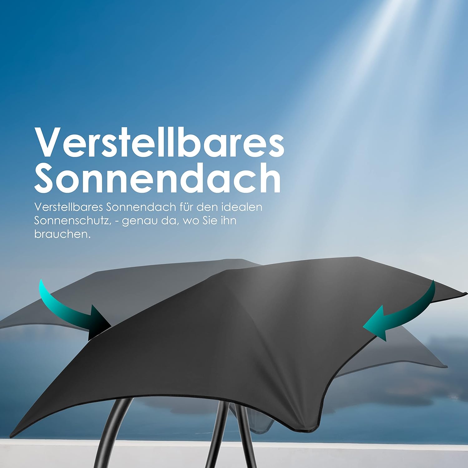 Kesser® Hangstoel - Ligstoel - Ligbed - 200x194x100cm - Antraciet