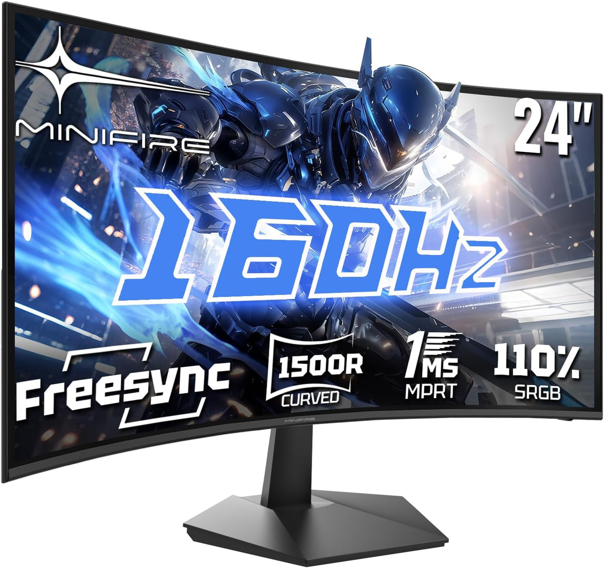Gaming Monitor - Beeldscherm computer - 24 inch - Curved - 160Hz - FHD - Minifire
