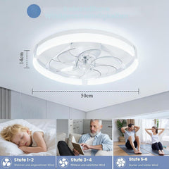 Aigostar Plafondventilator met verlichting en afstandsbediening, stille plafondlamp met ventilator, timer en nachtlampje, 6 snelheden, dimbare led, plafondlamp voor slaapkamer en woonkamer