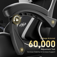 Ergonomische Bureaustoel -  Office Chair - Gamestoel - Volwassenen - Zwart/Wit - HLDIRECT