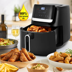 Airfryer XXL - heteluchtfriteuse - 6,5L - 1600W - Zwart •