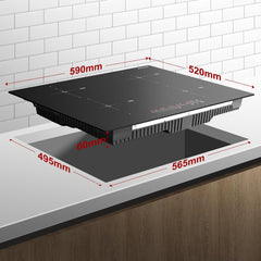 GASLAND Chef IH60BF 4 zones inductiekookplaat, 60 cm inductiekookplaat met sensor-touch-display, kinderbeveiliging, timer