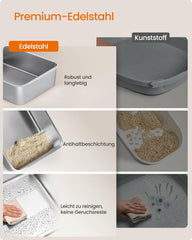 Kattenbak - Kattentoilet - 48x38x38 cm - Grijs - Feandrea