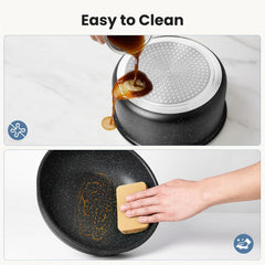 Pannenset inductie - Pannen - Kookpotten - 12 delig - Zwart