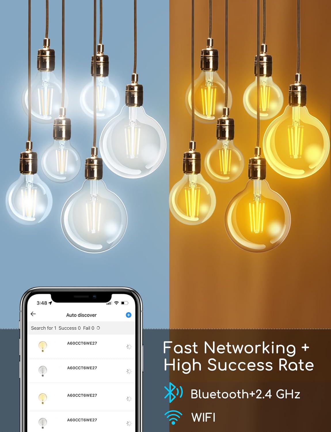 Aigostar LED Filament lamp - Dimbaar - 6W - E27 - 2 Stuks