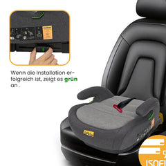Zitverhoger isofix - Stoelverhoger auto - 6-12 jaar - Zwart - Jovikids