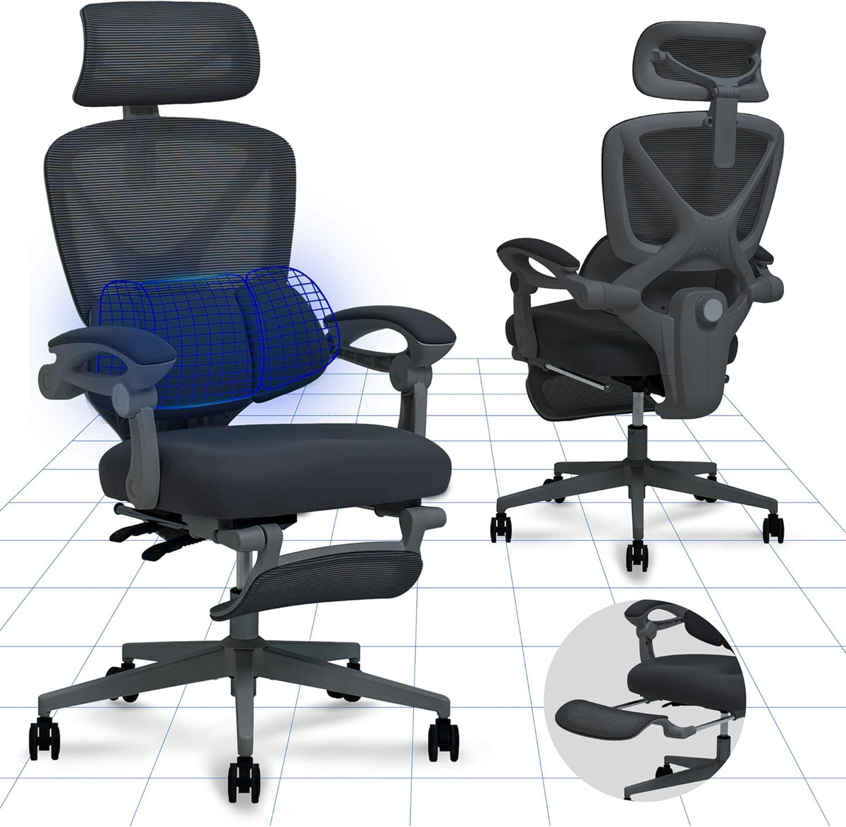 Ergonomische Bureaustoel -  Office Chair - Gamestoel - Volwassenen - Zwart - OC4B - FLEXISPOT