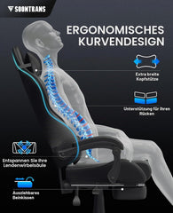 Ergonomische Bureaustoel -  Office Chair - Gamestoel - Volwassenen - Zwart - ST
