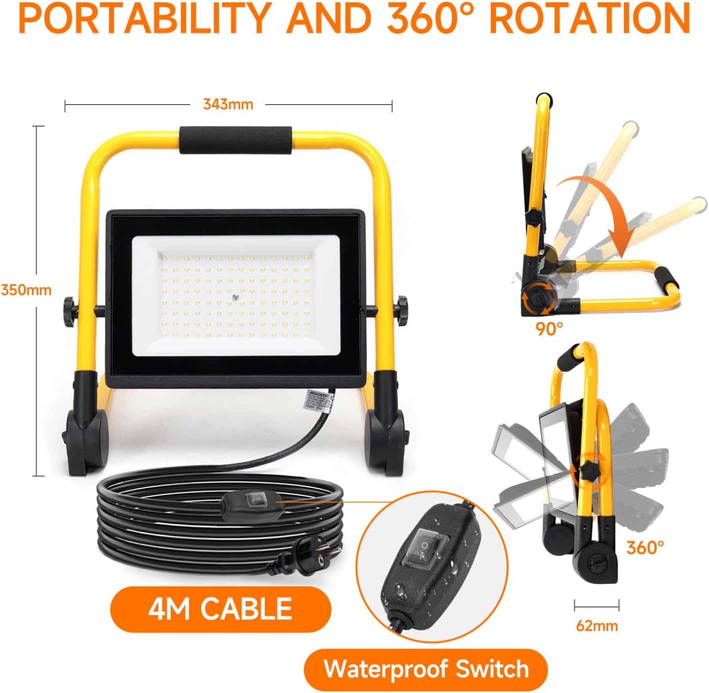 Bouwlamp LED - Werklamp - IP65 - 100W - Aigostar