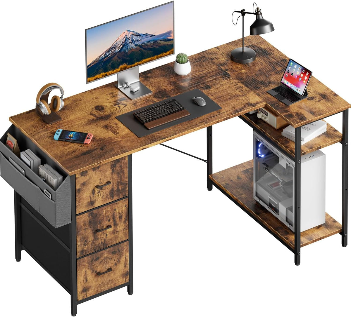 Bureau - Computertafel - Computerbureau - 120x78 cm - Bruin •