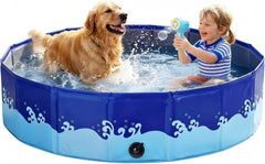 Nobleza Hondenzwembad, zwembad voor honden en katten, zwembad hond, zwembad, hondenbad, opvouwbaar, met antislip pvc, slijtvast, hond en kat, 160 * 30cm