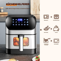 Airfryer XXL - heteluchtfriteuse - 8L - 2600W - Zwart - OYAJIA
