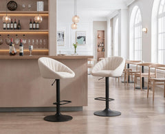 Barkrukken set van 2 - Barstoel met rugleuning - Barkruk - Barstoelen - Beige - Ya-Home