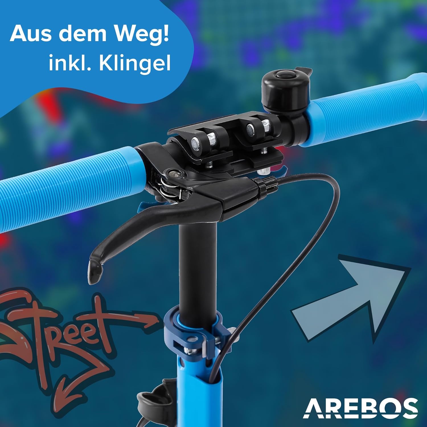 Kinderstep - LED Wielen - Verstelbaar - Vouwbaar - Blauw - Arebos