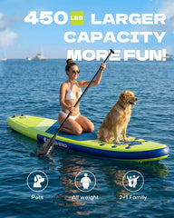 Sup Board - Opblaasbaar Paddle Board - 200 kg - Groen/Blauw - SOLAVERO