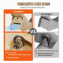 VEVOR Loopfiets voor katten, 1320 x 340 x 1415 mm, van berken- en populierenmultiplex, geluidsarm, afneembare binnenmat, geschikt voor katten met een gewicht van 8 tot 14 kg