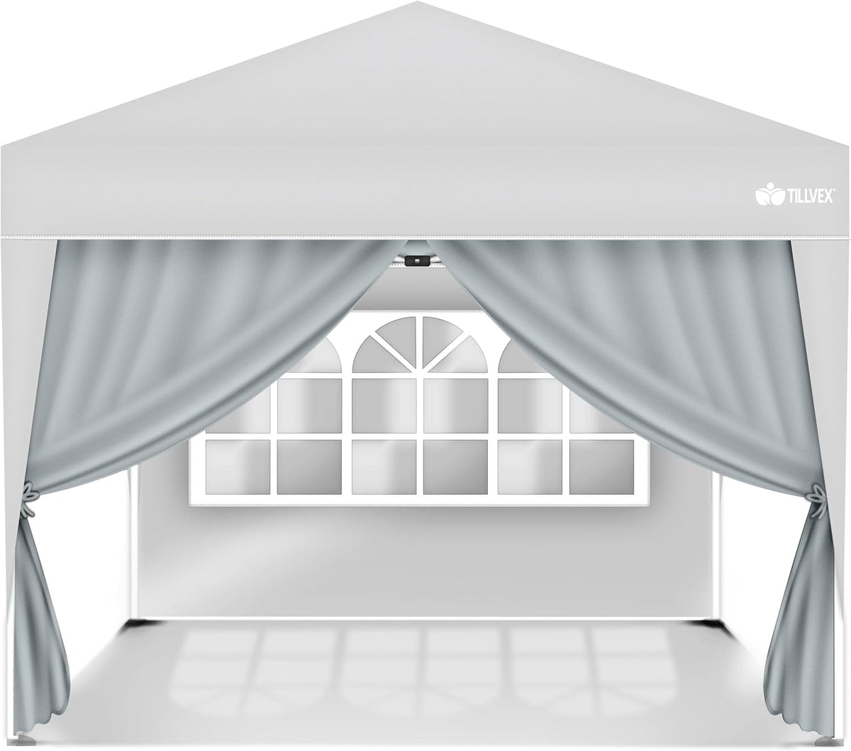 Zijwand voor paviljoen - 3x3m - 2 stuks - Grijs - Tillvex®