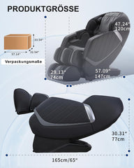 MeitFith Massagestoel, full-body massage 3D massagestoel, shiatsu massagestoel, massage stoel met warmtefunctie, zwart