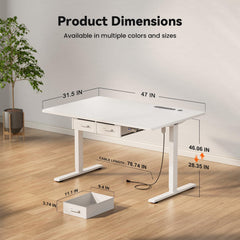 Zit sta bureau - Elektrisch - Verstelbaar - 119x80 cm - Wit - HLDIRECT