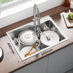 Spoelbak - Wasbak - Keuken - Graniet - 60x45 cm - Zilver - CECIPA