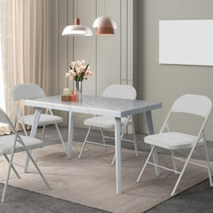 Klapstoelen - Vouwstoelen - Set van 4 - Eettafelstoelen - Wit - VINGLI