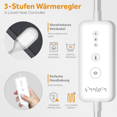 Elektrische onderdeken - Warmtedeken - 1 persoons - 190x80 cm - Antraciet - Sinnlein®