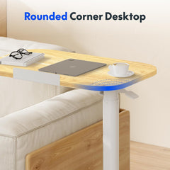 FLEXISPOT Bijzettafel H5 - flexibele laptoptafel en bedtafel met kantelbaar tafelblad, in hoogte verstelbaar en mobiel, ideaal voor bank, bed & leesuren (esdoorn)