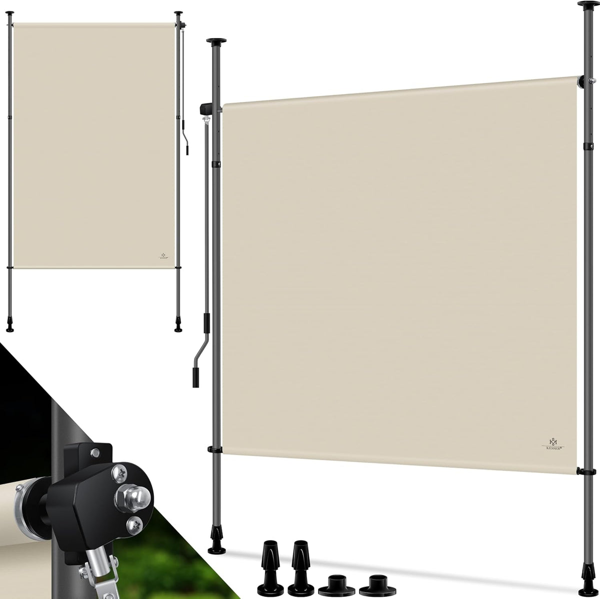 KESSER® Klemluifel - Balkonluifel - Zonwering - 200x310 cm - Beige