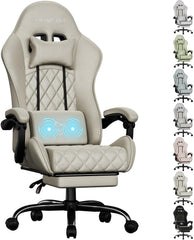 Ergonomische Bureaustoel -  Office Chair - Gamestoel - Volwassenen - Beige - SOLAVERO