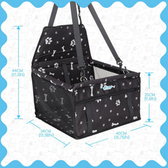 Hondenmand auto - Autostoel hond - 40x34x25 cm - Zwart - Nobleza