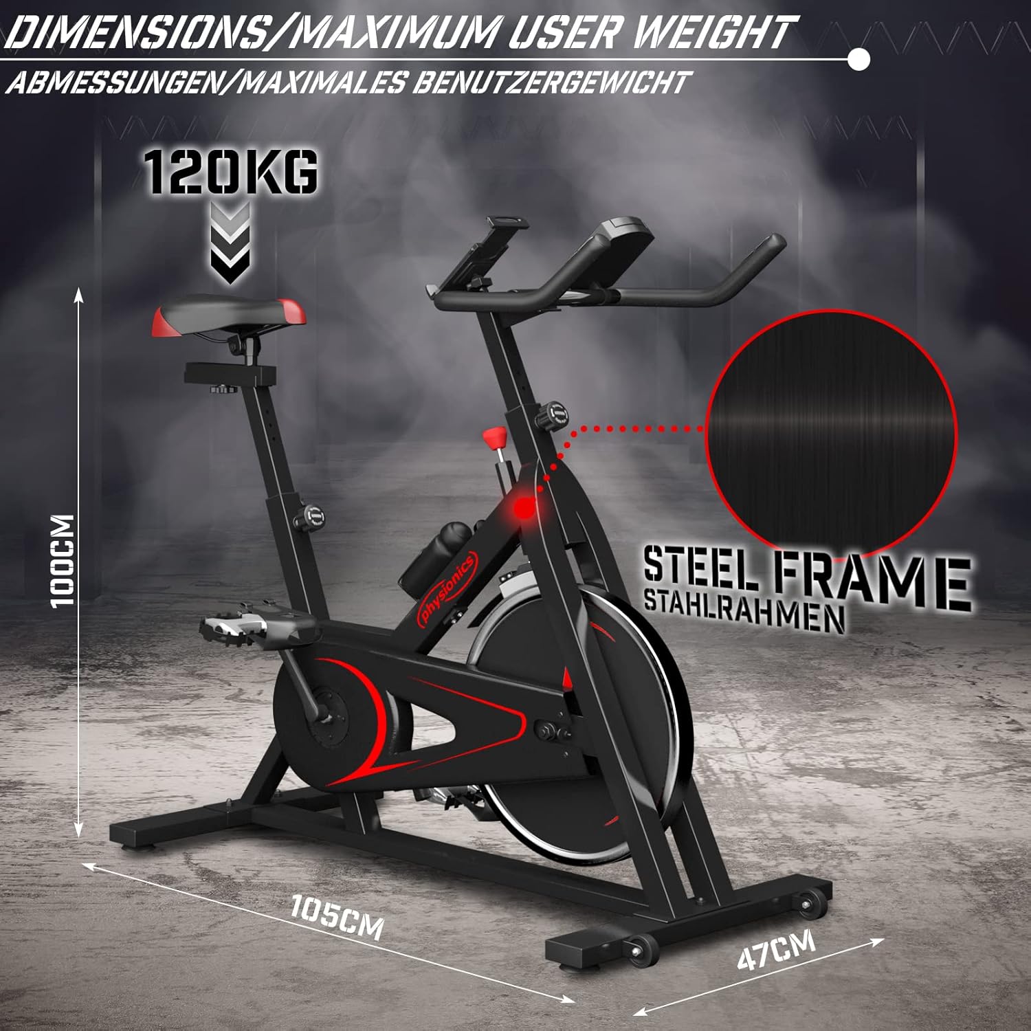 Hometrainer - Fiets - LCD-scherm - Hartslagmeter - Max 120kg