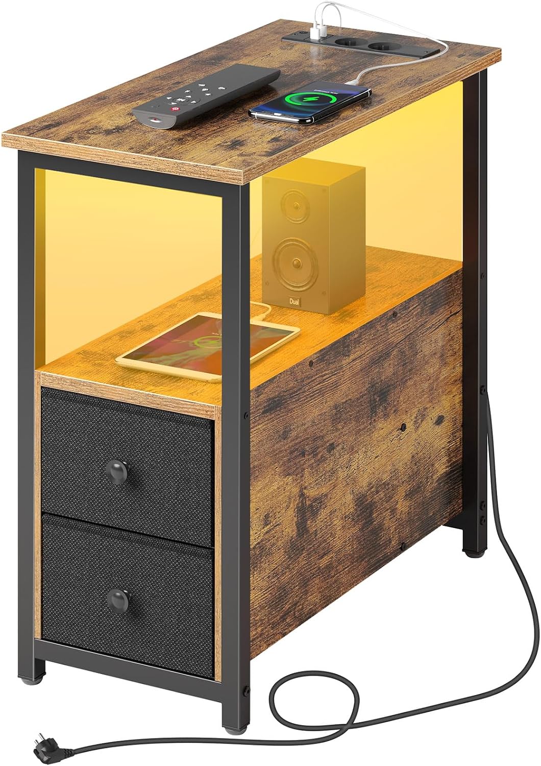 Nachtkastje - Bijzettafel - Opbergkastje - 50x28x60 cm - Bruin - Rolanstar