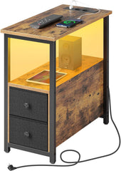 Nachtkastje - Bijzettafel - Opbergkastje - 50x28x60 cm - Bruin - Rolanstar