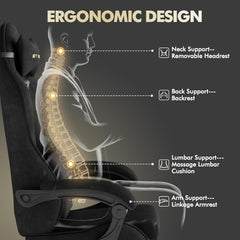 Ergonomische Bureaustoel -  Office Chair - Gamestoel - Volwassenen - Zwart - ST
