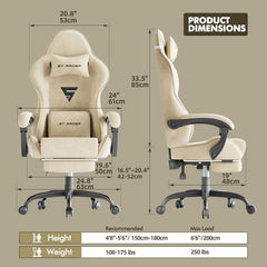 Ergonomische Bureaustoel -  Office Chair - Gamestoel - Volwassenen - Wit- ST