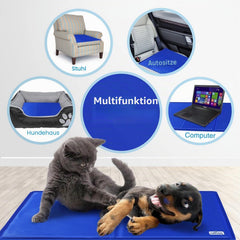 Nobleza - Koelmat voor honden, zelfkoelend, niet-giftige gelkussens, puppy, kattenbed, koelmatras in de zomer, 65 x 50 cm, blauw, M