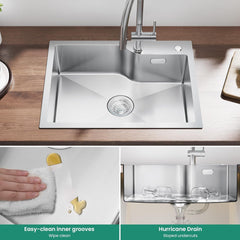 Spoelbak - Wasbak - Keuken - Graniet - 60x45 cm - Zilver - CECIPA