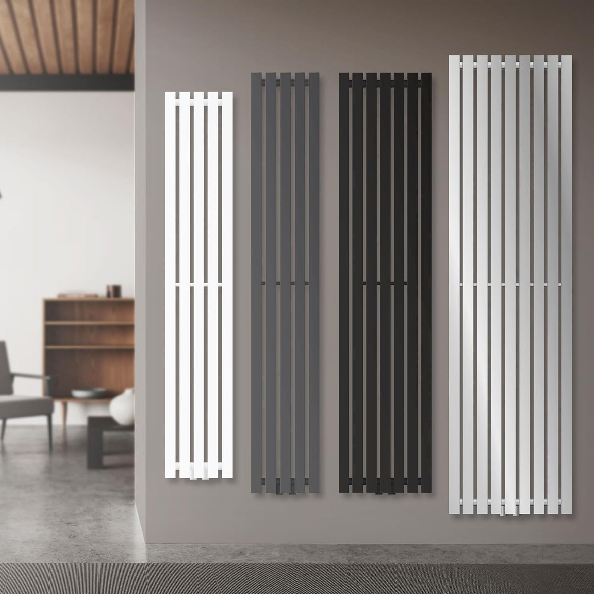 Badkamer radiator - Handdoekradiator - Verwarming Badkamer - 48x160 cm - Wit - LuxeBath •