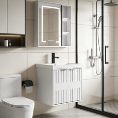 UEV Wastafel klein met onderkast voor gastentoilet hangend 49cm, wit