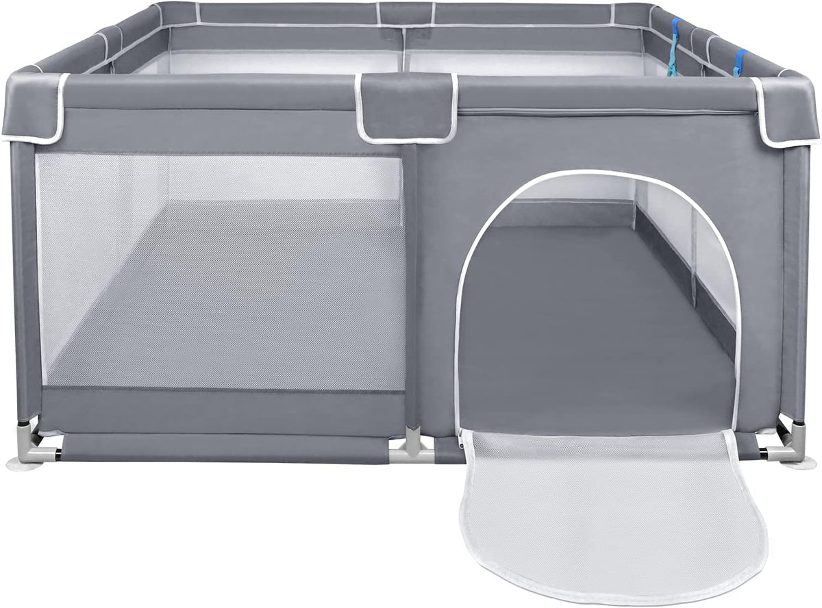 Grondbox - Baby box - Kinderbox - Babybox - Speelbox - 127x127 cm - Grijs- Froadp