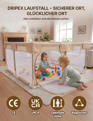 Grondbox - Baby box - Kinderbox - Babybox - Speelbox - 124x124 cm - Bruin - Dripex