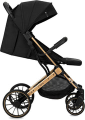 MoMi ESTELLE PLUS LIGHT Kinderwagen vanaf 6 maanden (tot 22 kg), opvouwbare buggy met 5-punts veiligheidsgordel, boodschappenmand en verstelbare rugleuning, telescopische duwstang, blijft rechtop staan na het opvouwen.