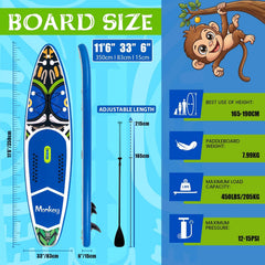 FunWater Stand Up Paddling Board, 350 cm - SUP voor 2 personen/gezinnen, met complete accessoires, dubbellaags pvc, beginnersvriendelijk, opblaasbaar paddleboard voor volwassenen en beginners