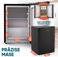 Stillstern Mini-vriezer (42 liter) -18 °C, ijsblokjesschaal, slot, deuraanslag verwisselbaar, 4-sterren diepvriezer voor camping/kantoor, vriezer, kleine diepvriezer, zwart