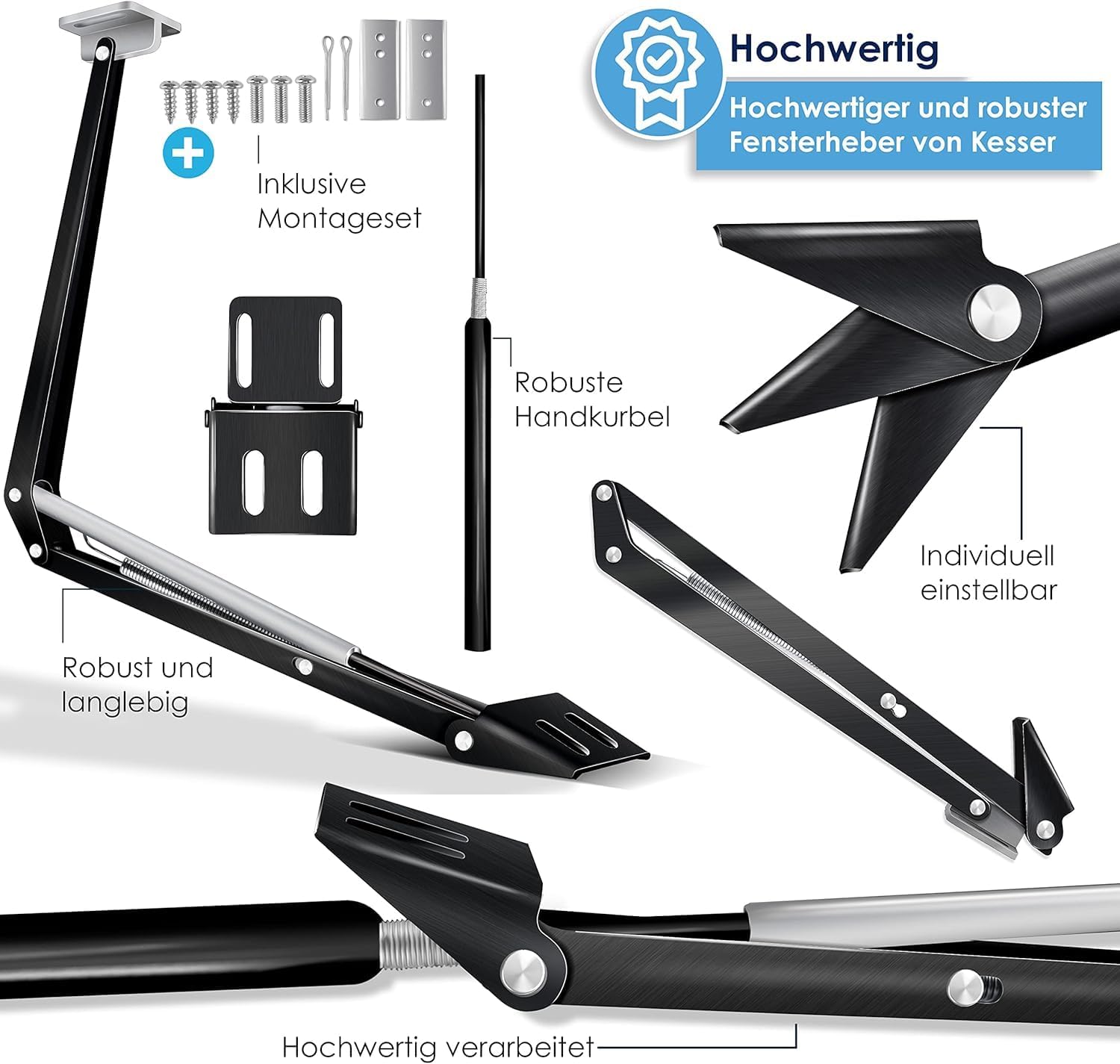 KESSER® Automatische raamopener voor broeikassen - 45 cm - Zwart