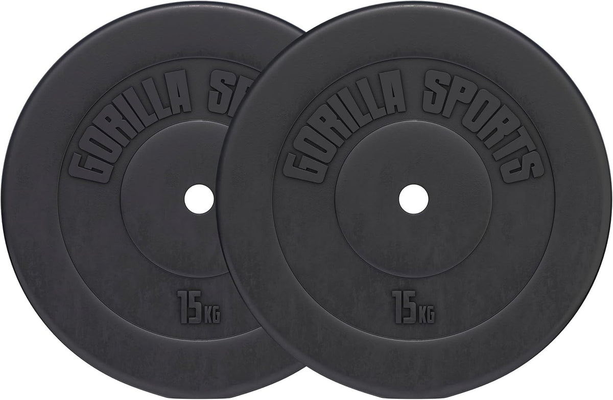 Halterschijven - Halter gewichten - 30 mm - 2x15 kg - Gietijzer - Gorila Sports®