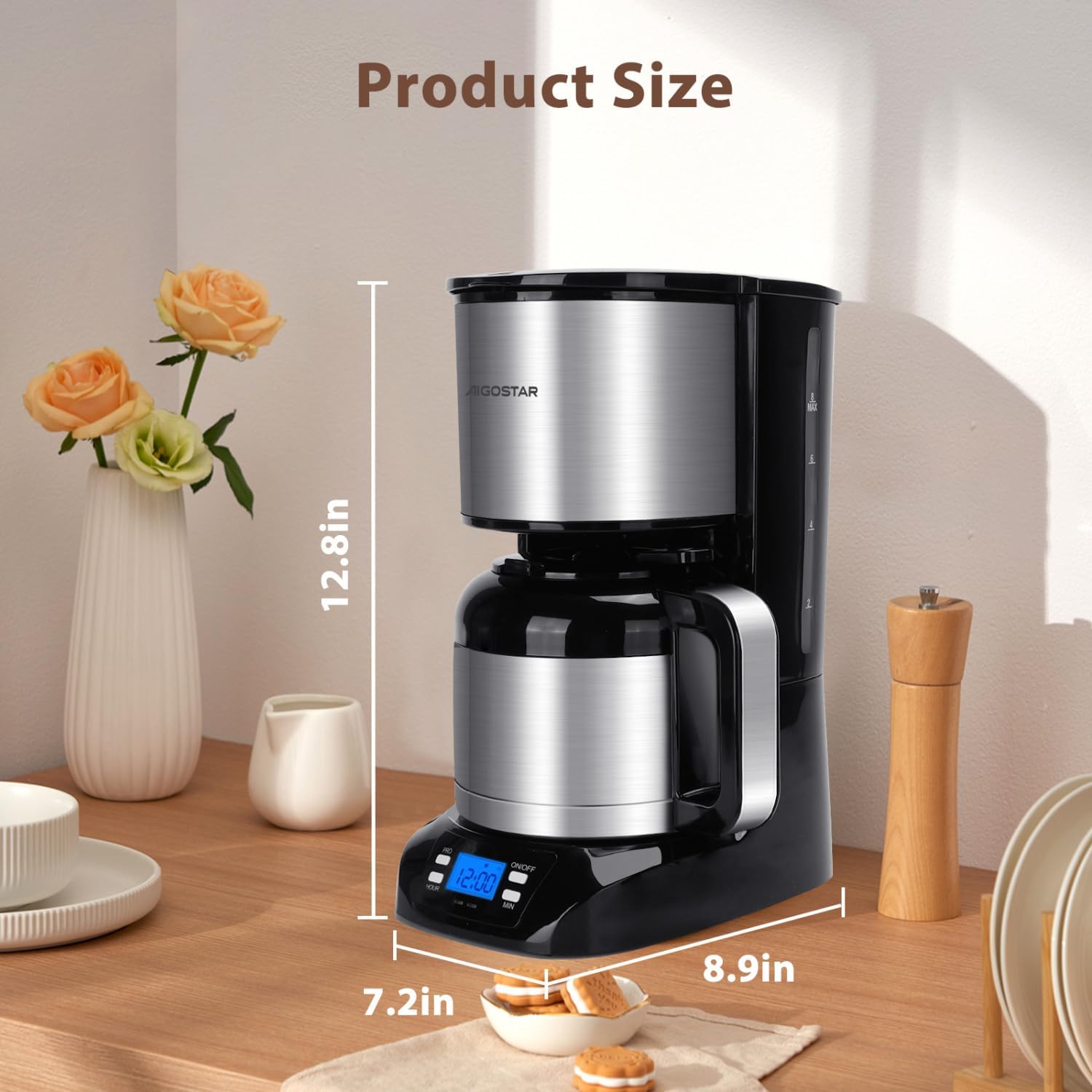 Koffiezetapparaat - filterkoffie - met thermoskan - RVS