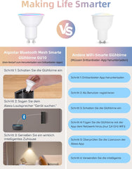 GU10 LED lamp - Dimbaar - Smart lamp - 6,5W - 6 stuks - Aigostar