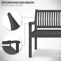 Tuinbank - Weerbestendig - 3-4 personen - 150 cm - Antraciet - Tillvex •